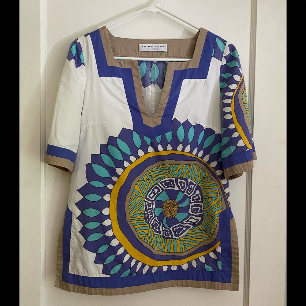 Trina Turk Multicolor Geometric Tunic
